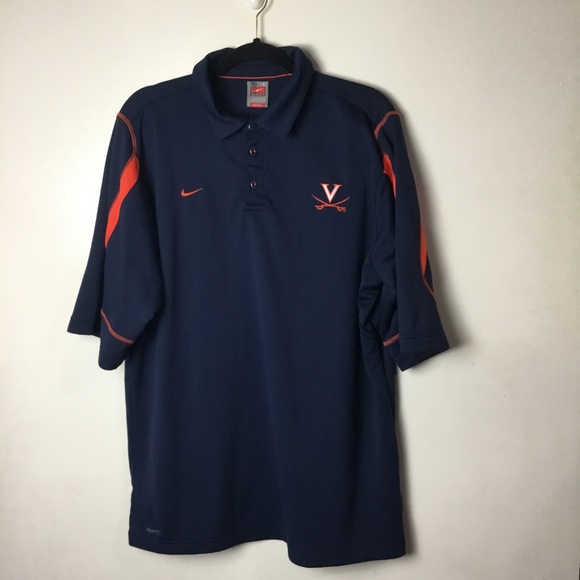 University of Virginia Nike blue short sleeve polo shirt. Large - Picture 2 of 6